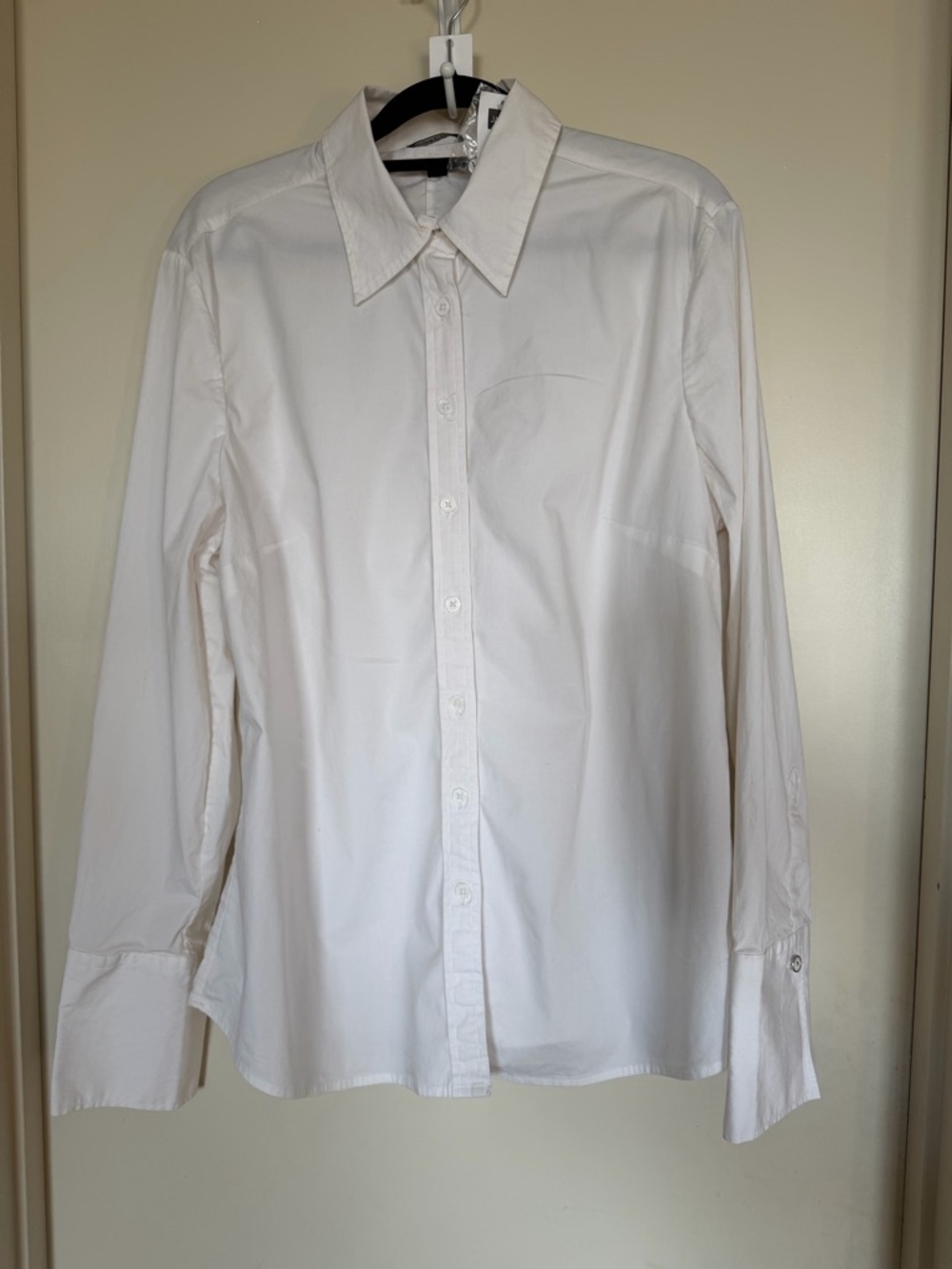 JACOB White Tailored Button Down Shirt | Fitted Cotton Work Blouse